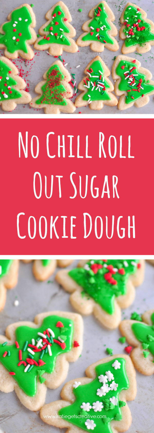 No Chill Roll Out Sugar Cookie Dough. Super easy to make and decorate with your kiddos! Recipe from www.katiegetscreative.com